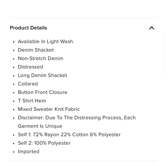 🌹Distressed Denim Shacket🌹 - Picture 4 of 4